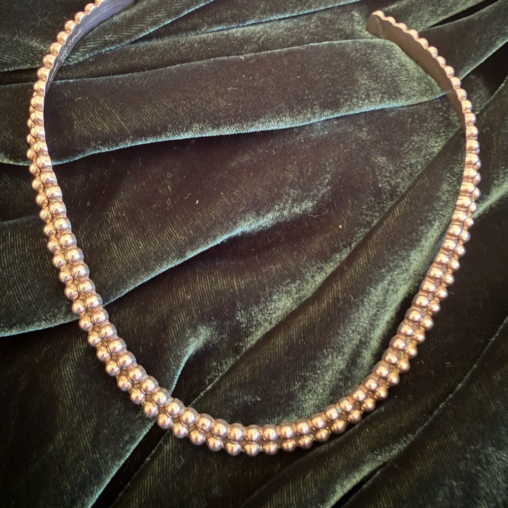 Taxco 925 TP-115 Elegant Solid Silver Beaded choker. - Picture 2 of 5